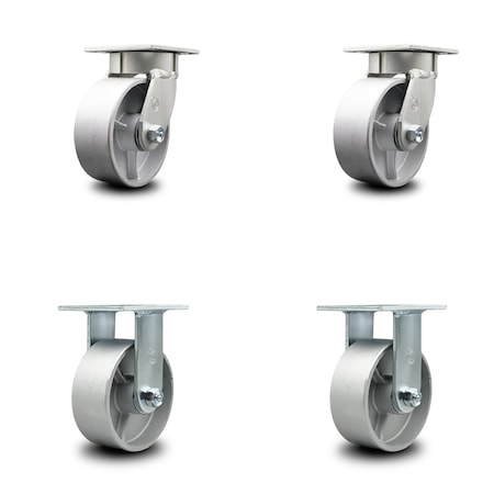 Service Caster 5 Inch Kingpinless Semi Steel Wheel Swivel Caster Swivel 2 Rigid SCC, 2PK SCC-KP30S520-SSR-2-R-2